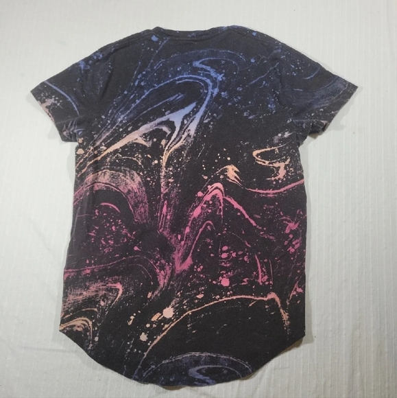 Hollister Galazy Black Shirt Size S Curved Hem - Picture 2 of 6